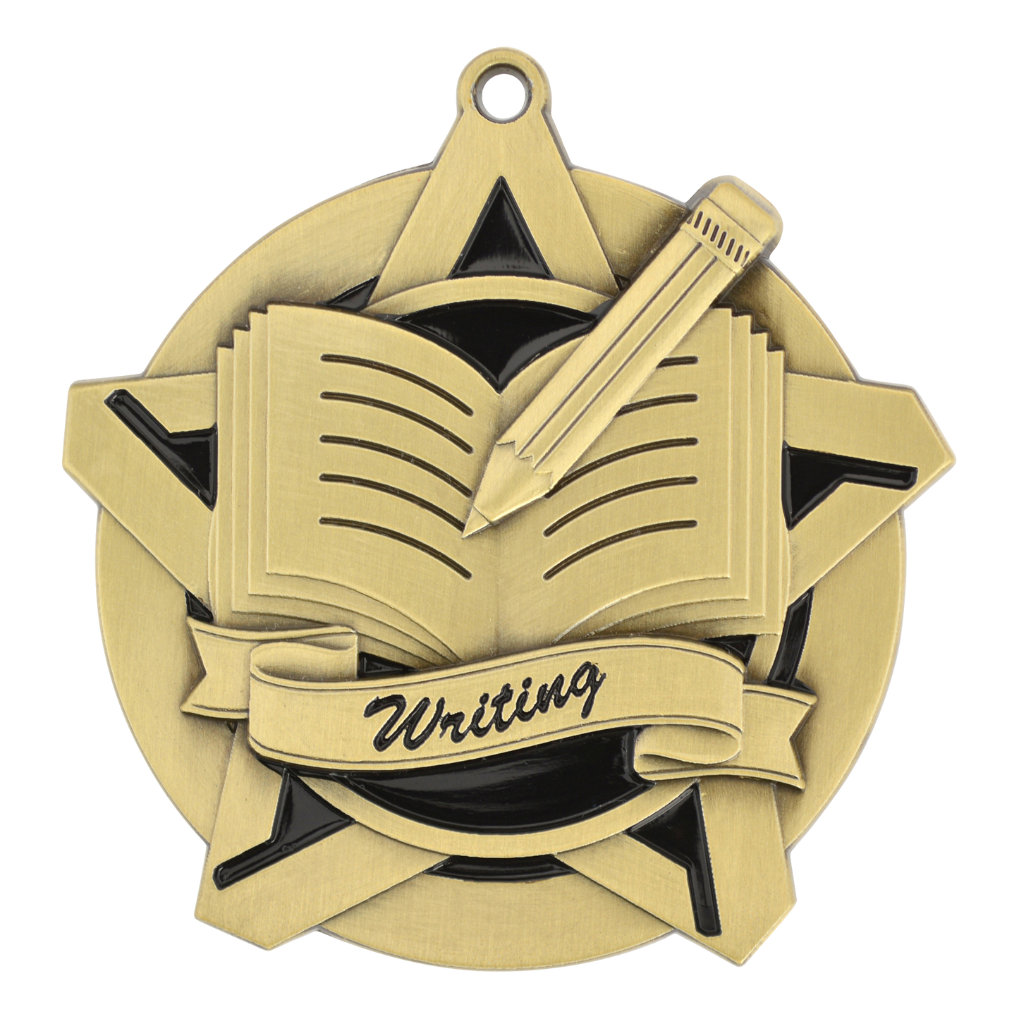 Super Star Writing Medal 2.25" / Gold
