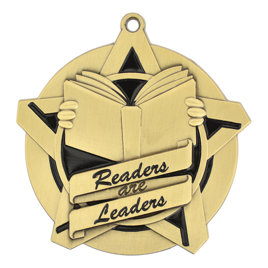 Super Star Readers Are Leaders Medal 2.25" / Gold