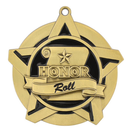 Super Star Honor Roll Medal 2.25" / Gold