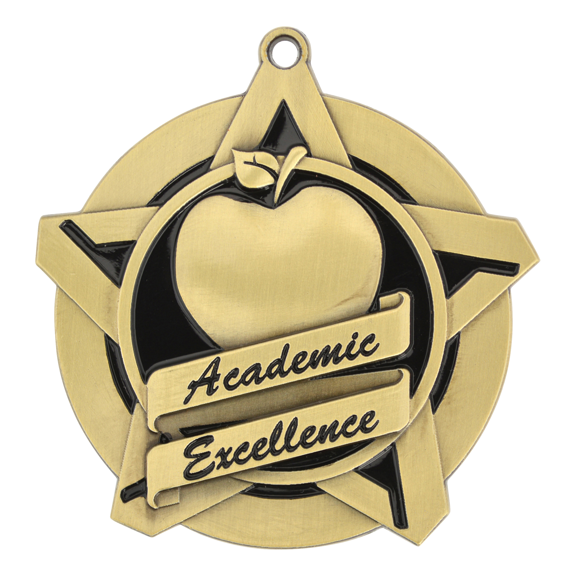 Super Star Academic Excellence Medal 2.25" / Gold