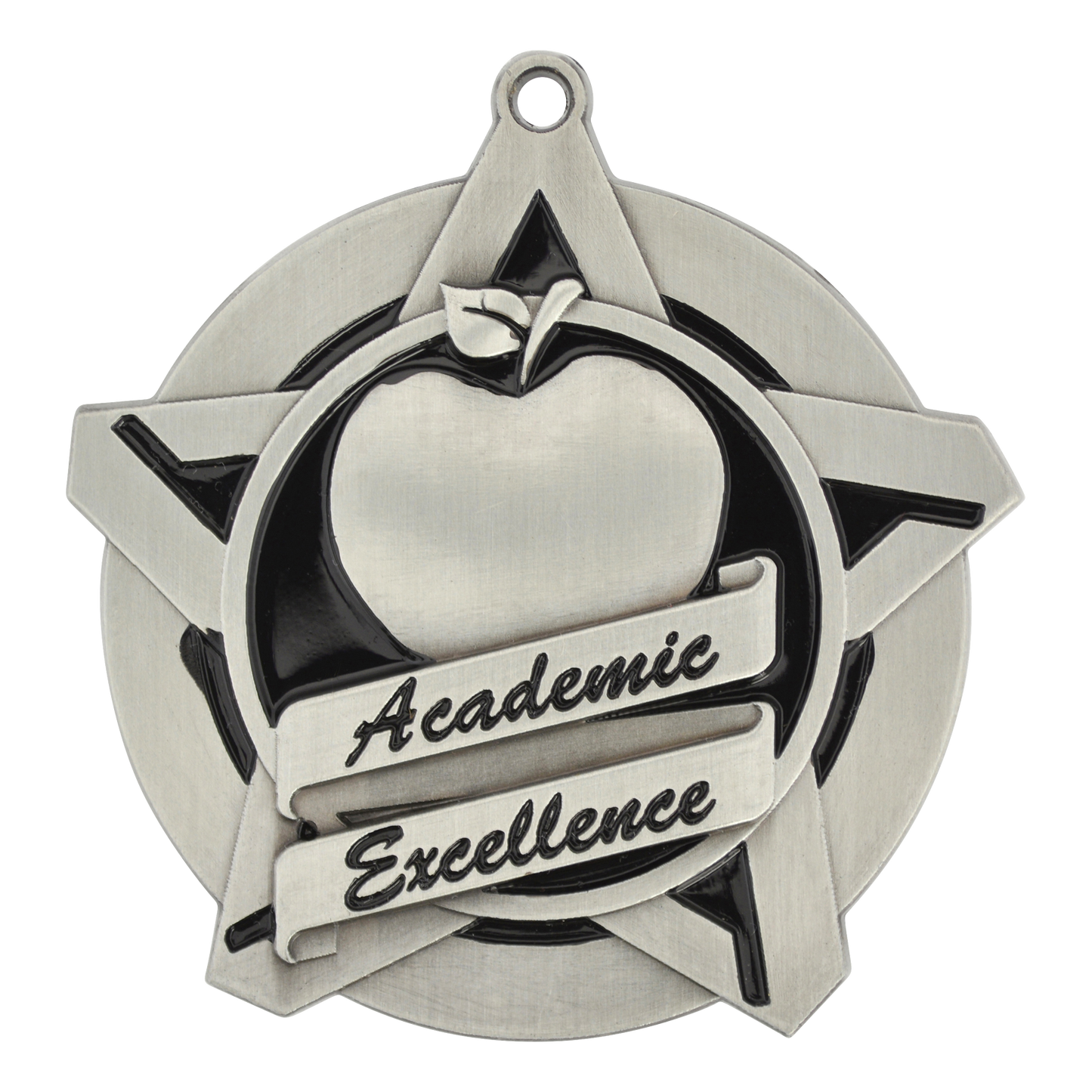 Super Star Academic Excellence Medal 2.25" / Silver
