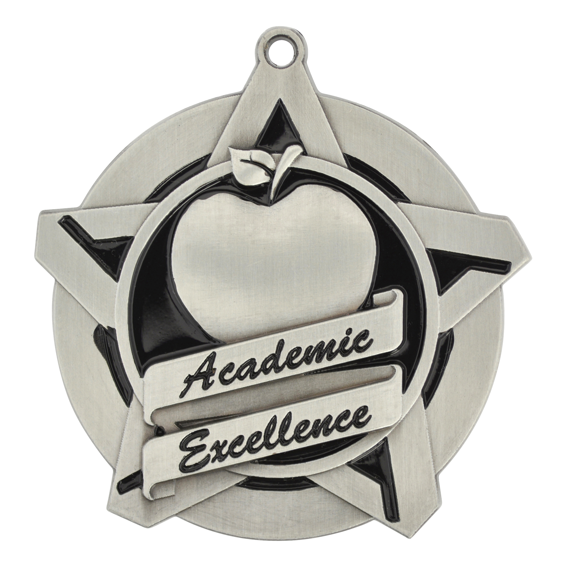 Super Star Academic Excellence Medal 2.25" / Silver