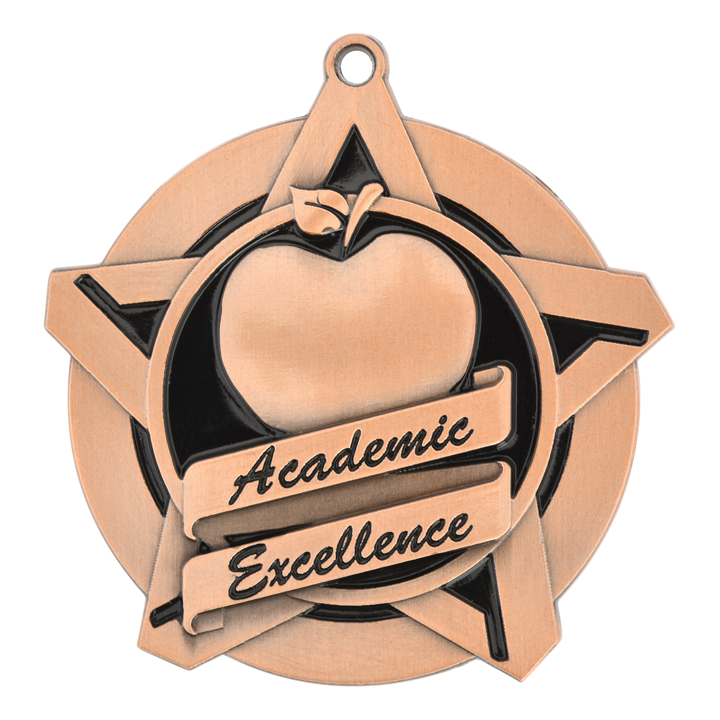 Super Star Academic Excellence Medal 2.25" / Bronze (Copper Tone)