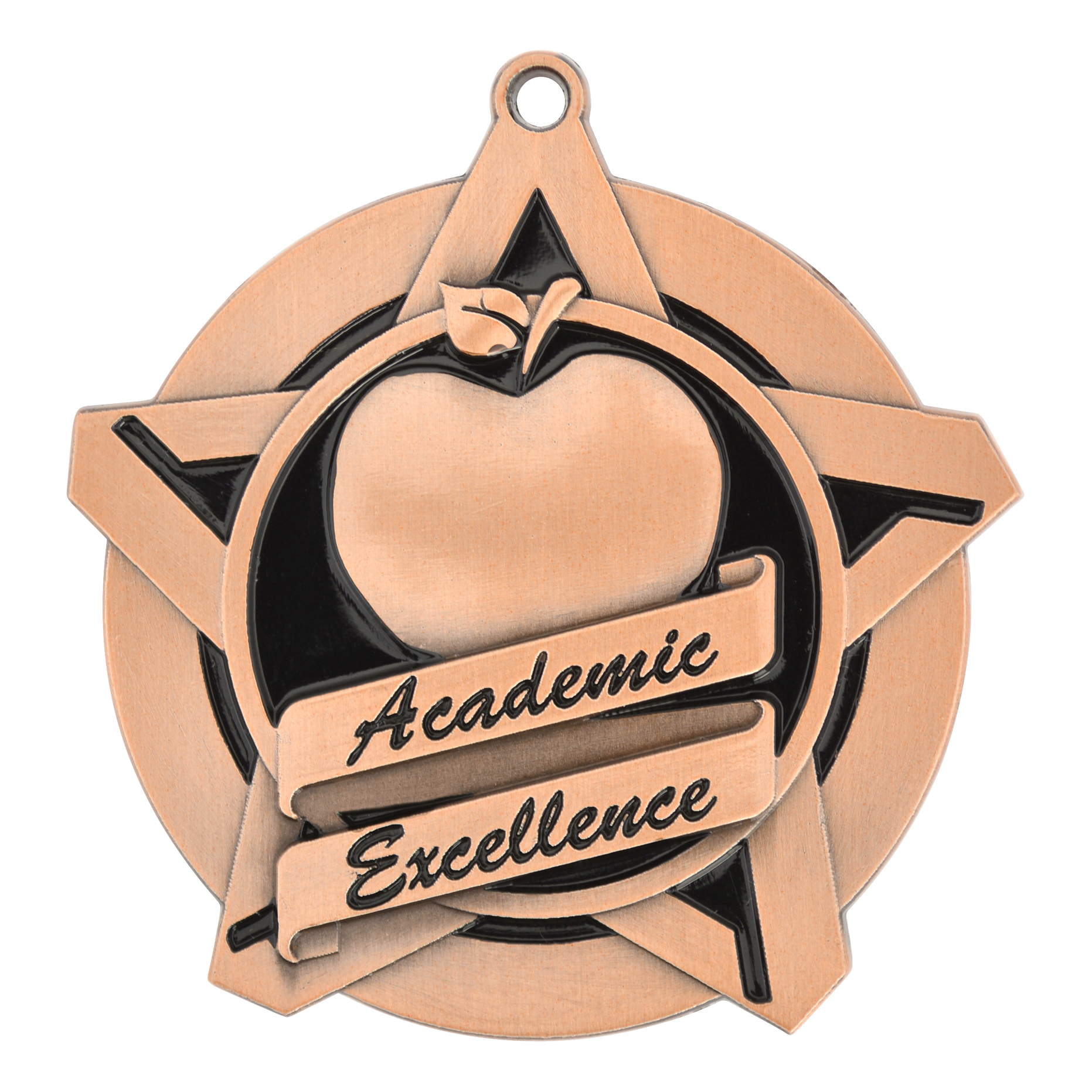 Super Star Academic Excellence Medal 2.25" / Bronze (Copper Tone)