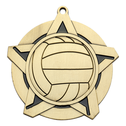 Super Star Volleyball Medal 2.25" / Gold