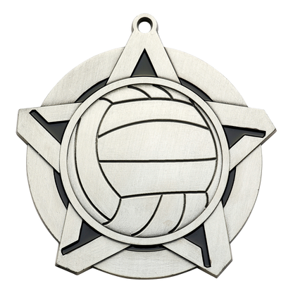 Super Star Volleyball Medal 2.25" / Silver