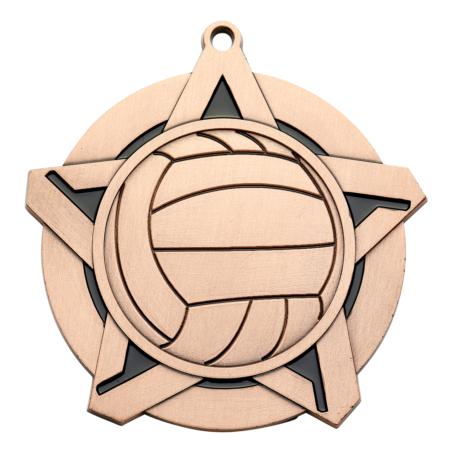Super Star Volleyball Medal 2.25" / Bronze (Copper Tone)