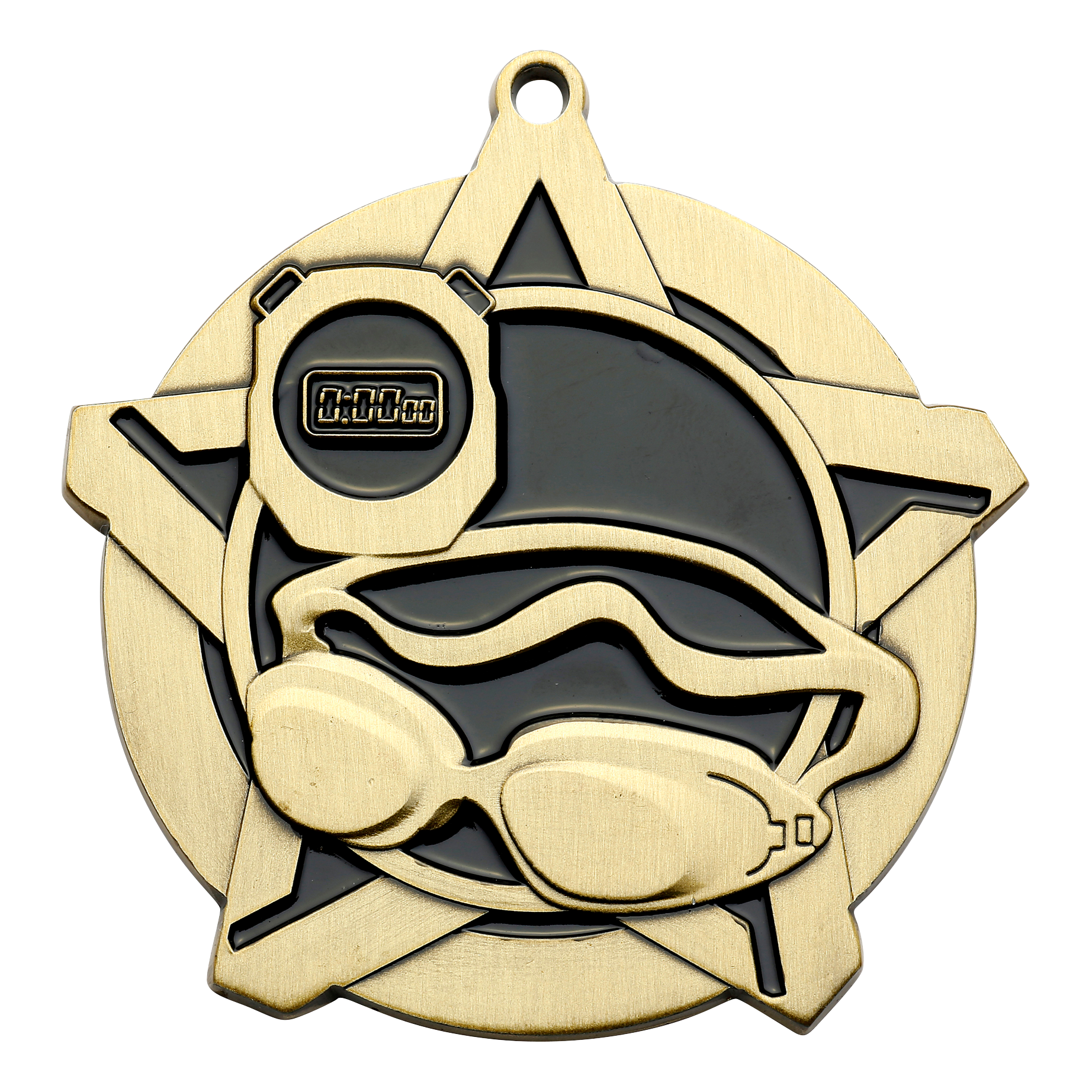 Super Star Swimming Medal 2.25" / Gold