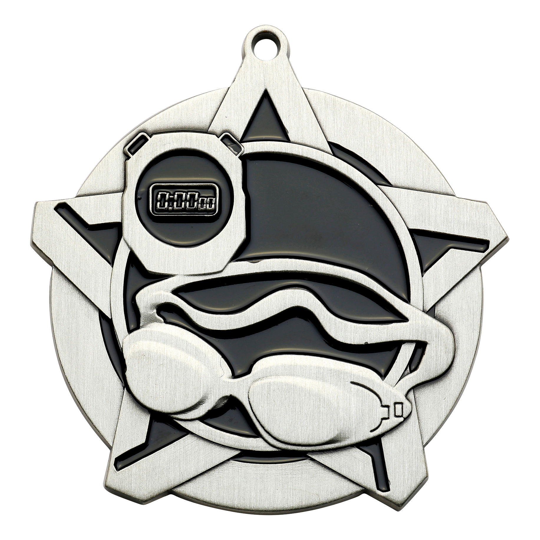 Super Star Swimming Medal 2.25" / Silver
