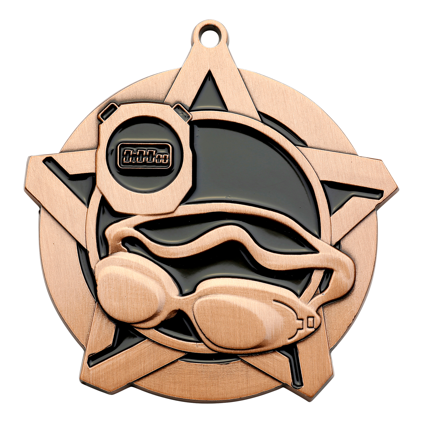 Super Star Swimming Medal 2.25" / Bronze (Copper Tone)