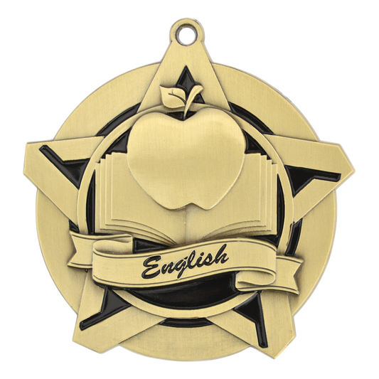 Super Star English Medal 2.25" / Gold