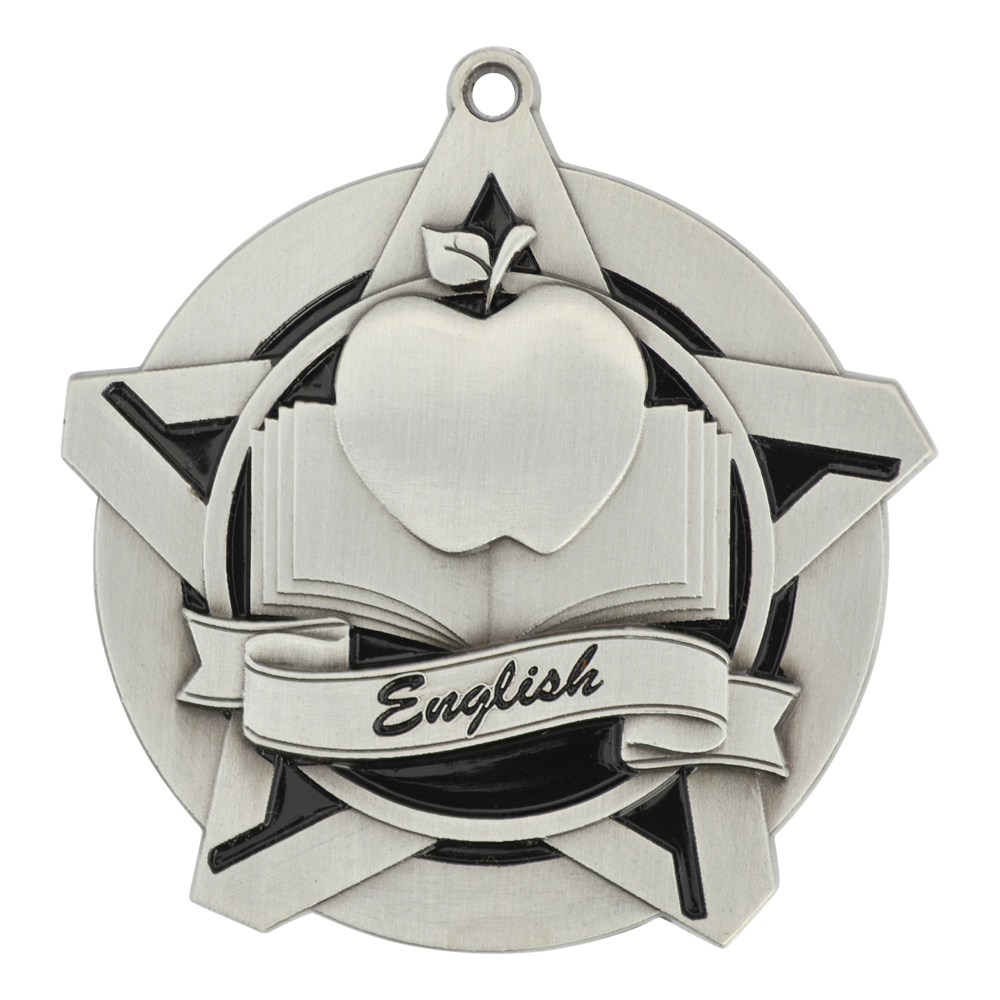 Super Star English Medal 2.25" / Silver