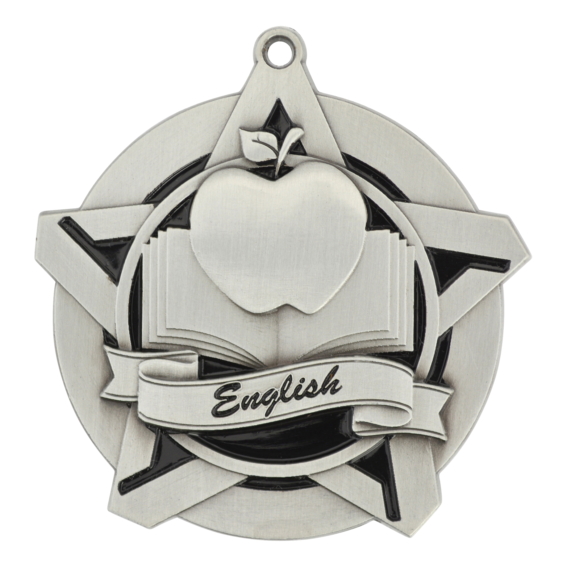 Super Star English Medal 2.25" / Silver