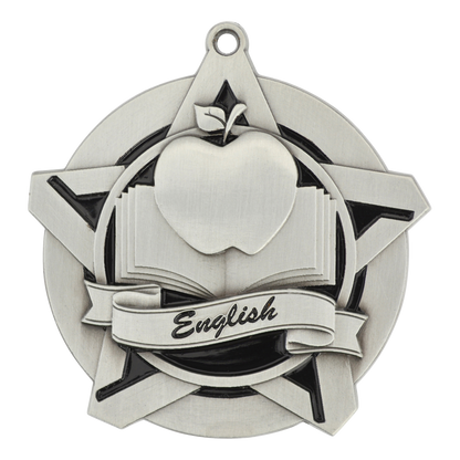 Super Star English Medal 2.25" / Silver