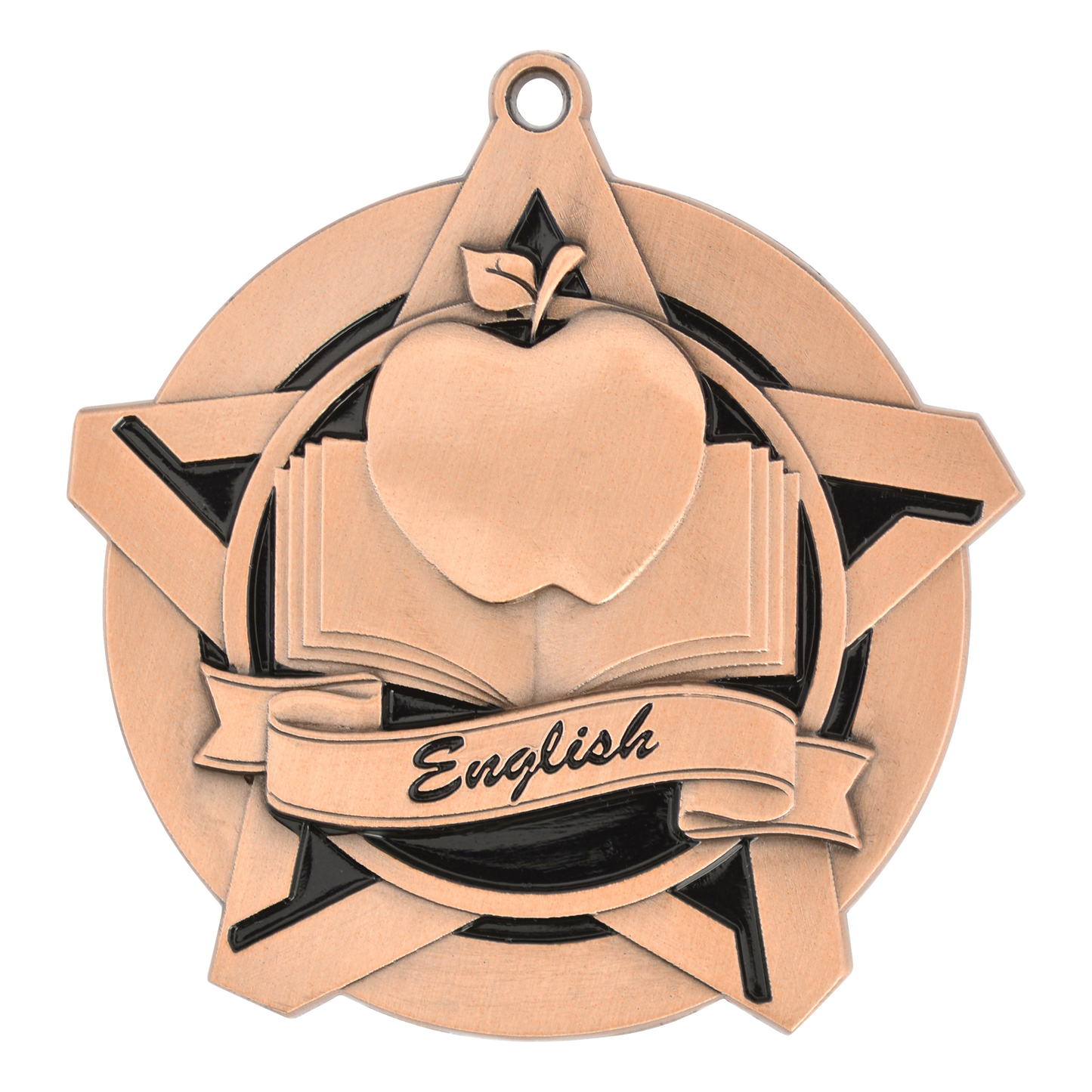Super Star English Medal 2.25" / Bronze (Copper Tone)