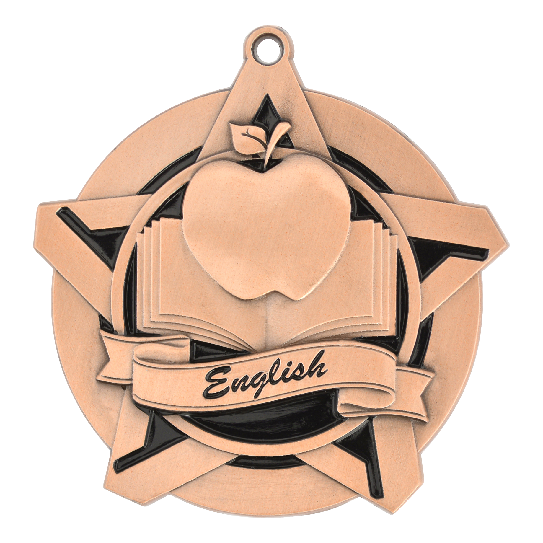 Super Star English Medal 2.25" / Bronze (Copper Tone)