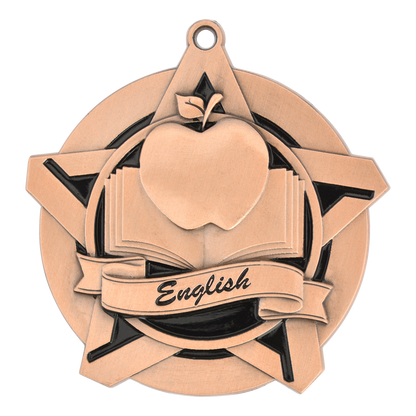 Super Star English Medal 2.25" / Bronze (Copper Tone)