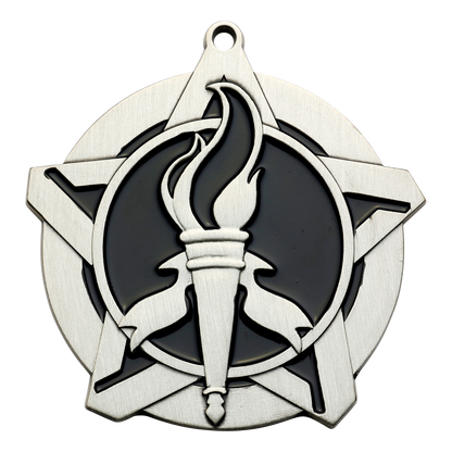 Super Star Victory Medal 2.25" / Silver