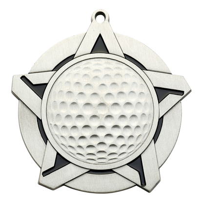 Super Star Golf Medal 2.25" / Silver