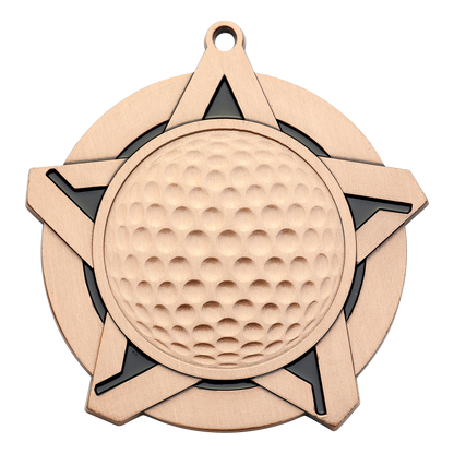 Super Star Golf Medal 2.25" / Bronze (Copper Tone)