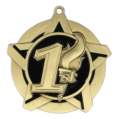 Super Star 1st Place Medal 2.25" / Gold