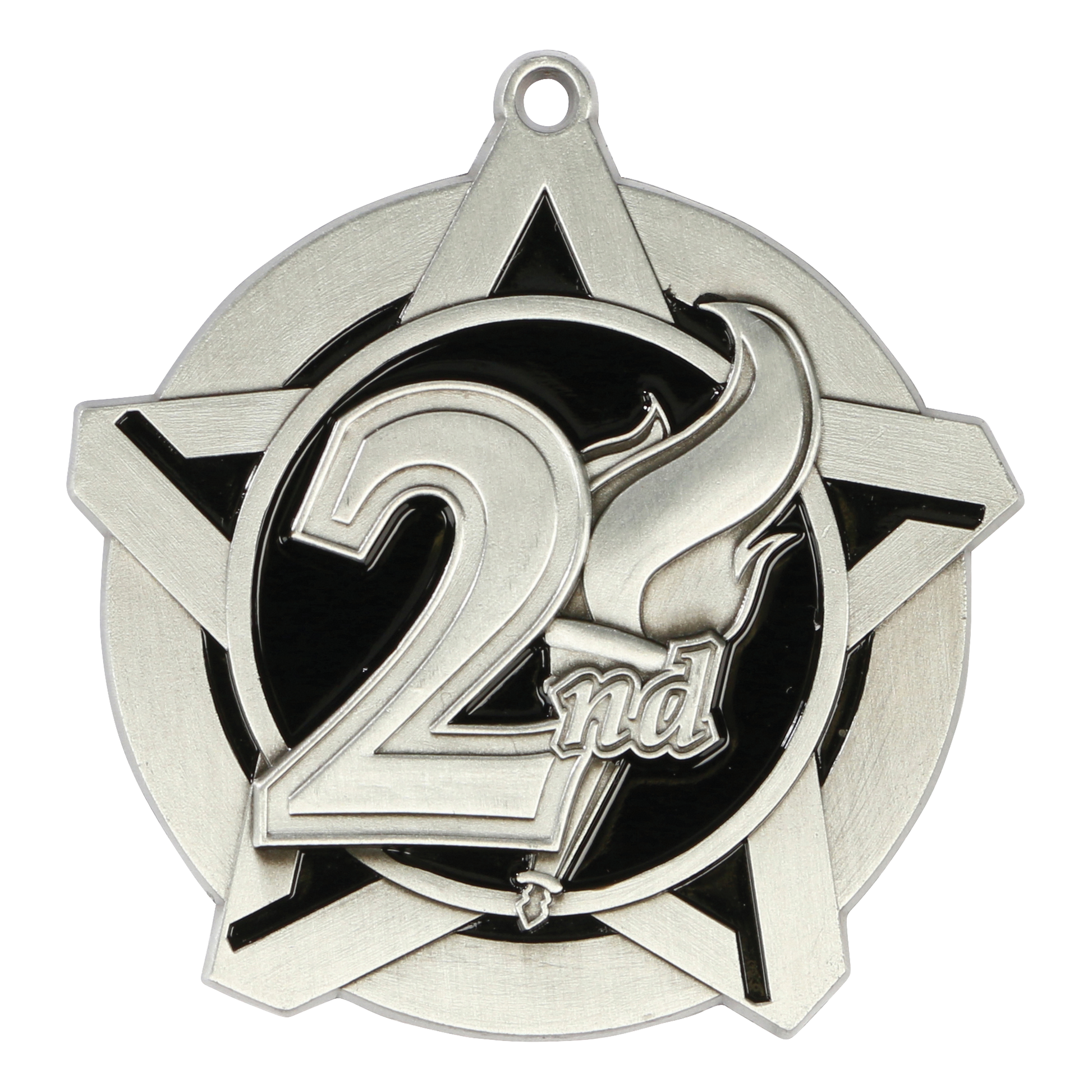 Super Star 2nd Place Medal 2.25" / Silver