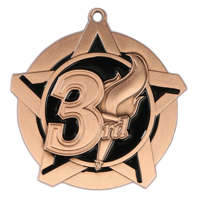 Super Star 3rd Place Medal 2.25" / Bronze (Copper Tone)