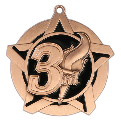 Super Star 3rd Place Medal 2.25" / Bronze (Copper Tone)