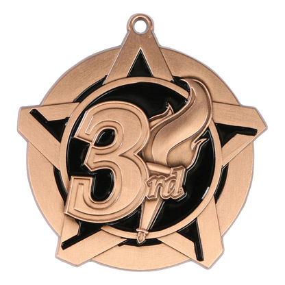 Super Star 3rd Place Medal 2.25" / Bronze (Copper Tone)