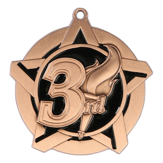 Super Star 3rd Place Medal 2.25" / Bronze (Copper Tone)