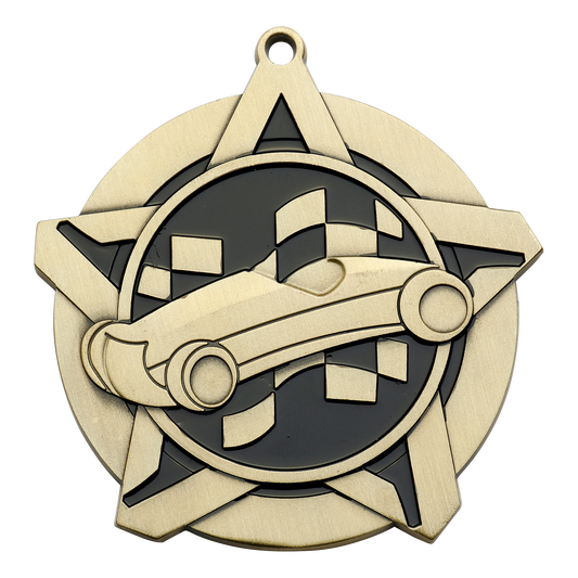 Super Star Pinewood Derby Medal 2.25" / Gold