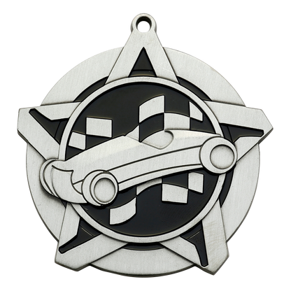 Super Star Pinewood Derby Medal 2.25" / Silver