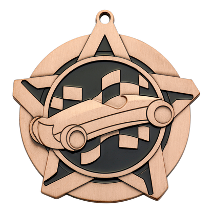 Super Star Pinewood Derby Medal 2.25" / Bronze (Copper Tone)