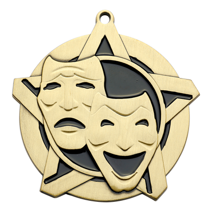 Super Star Drama Medal 2.25" / Gold