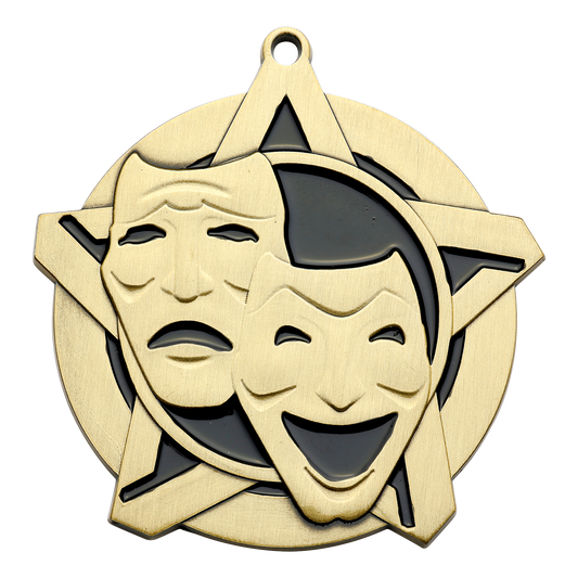 Super Star Drama Medal 2.25" / Gold