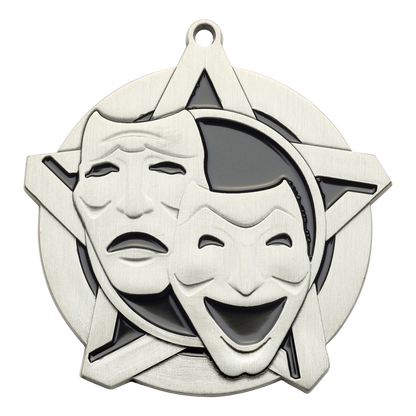 Super Star Drama Medal 2.25" / Silver