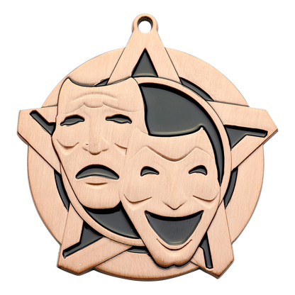 Super Star Drama Medal 2.25" / Bronze (Copper Tone)