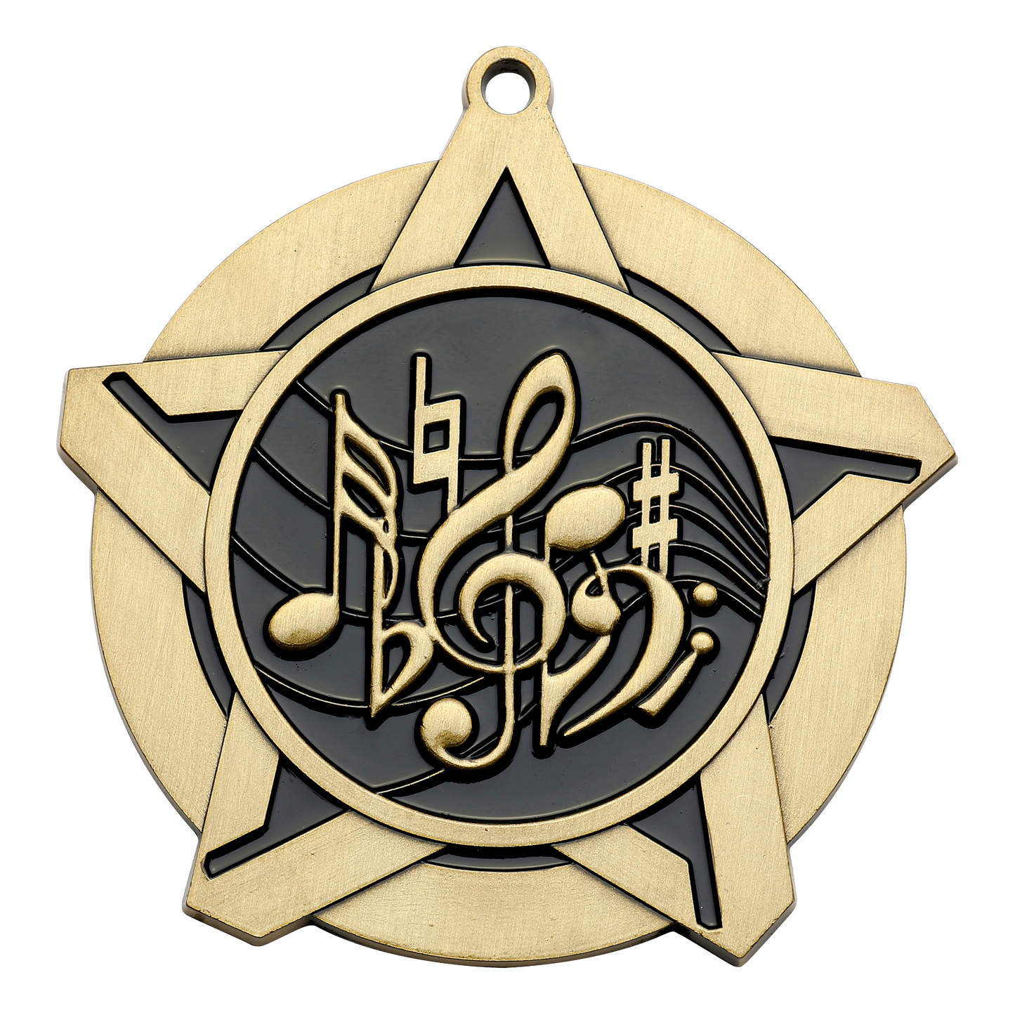 Super Star Music Medal 2.25" / Gold