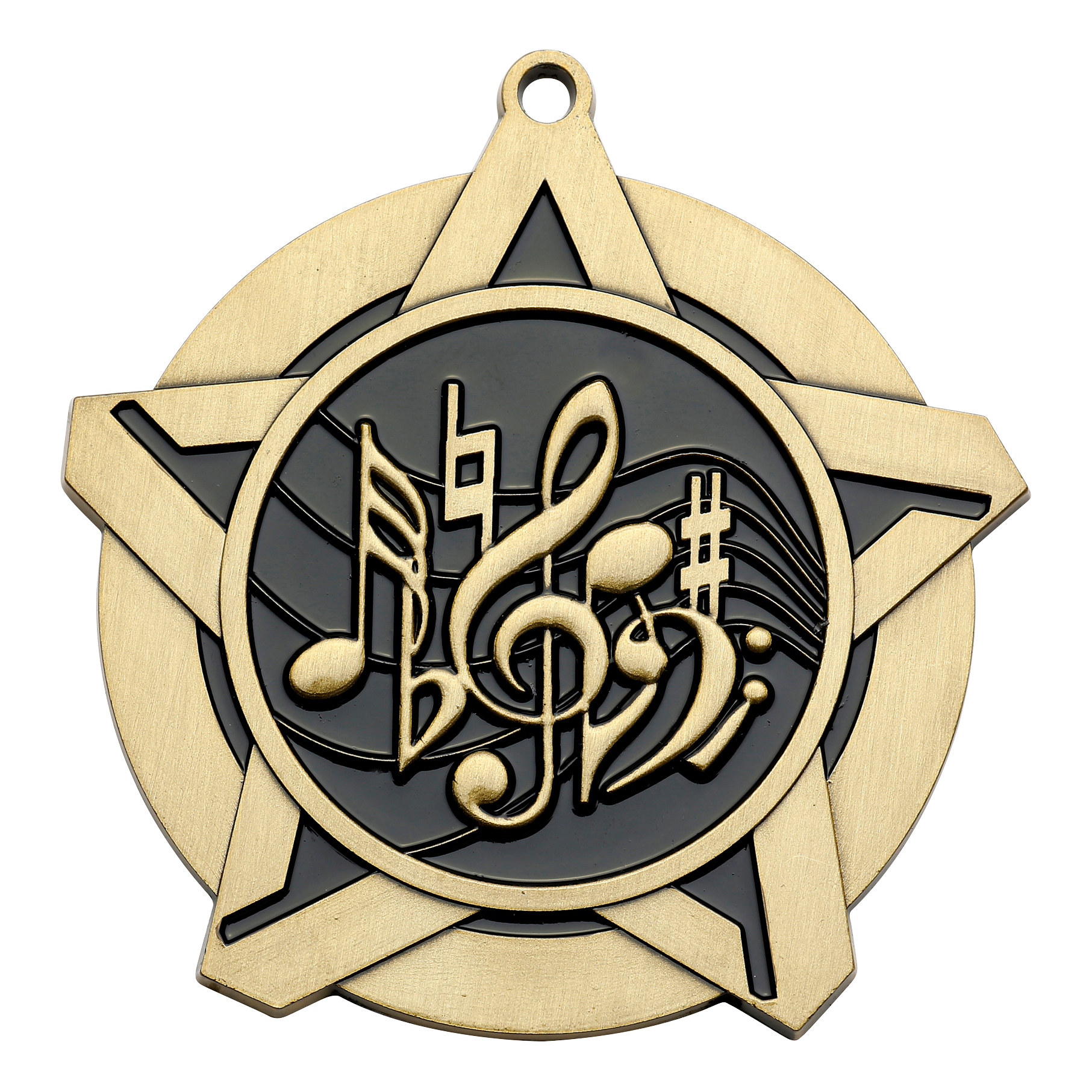 Super Star Music Medal 2.25" / Gold