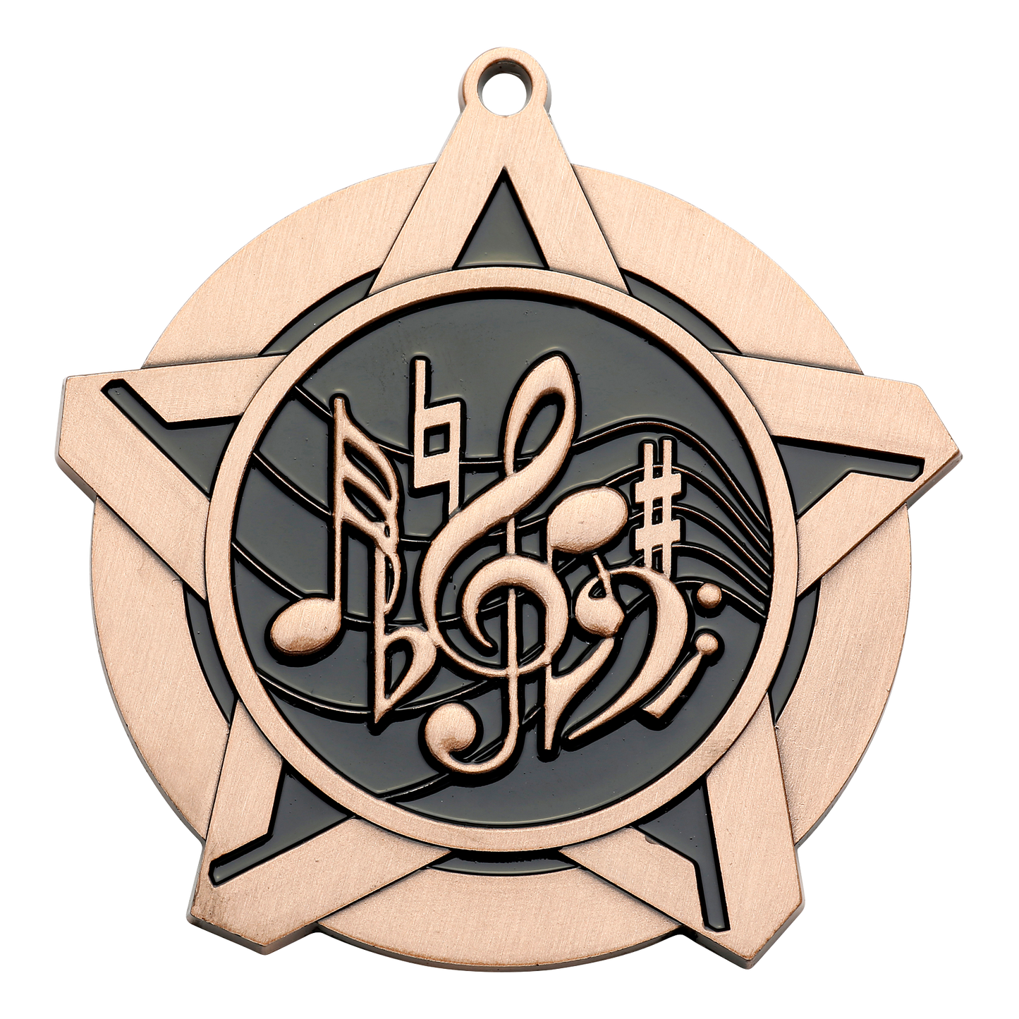 Super Star Music Medal 2.25" / Bronze (Copper Tone)