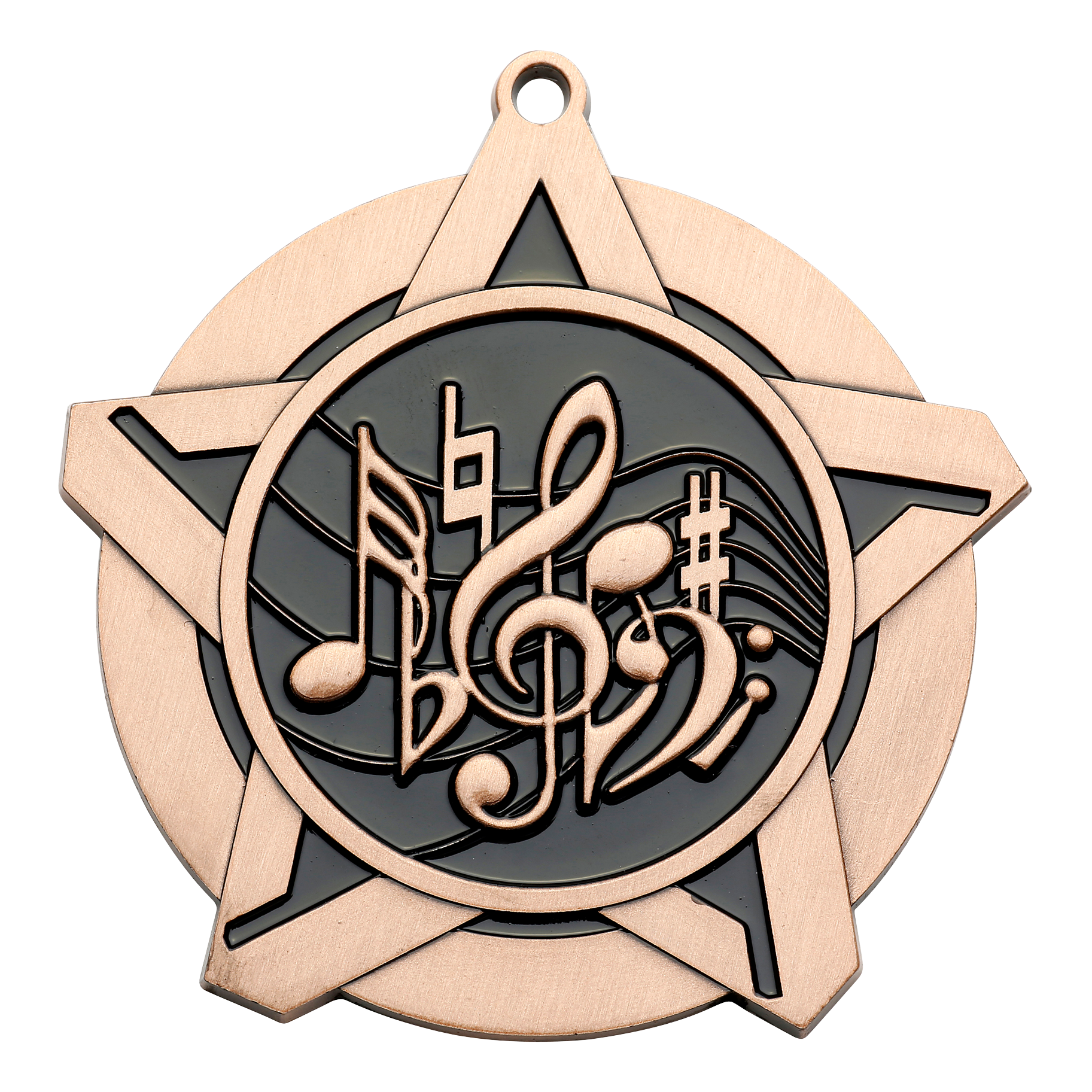 Super Star Music Medal 2.25" / Bronze (Copper Tone)