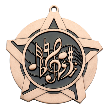 Super Star Music Medal 2.25" / Bronze (Copper Tone)