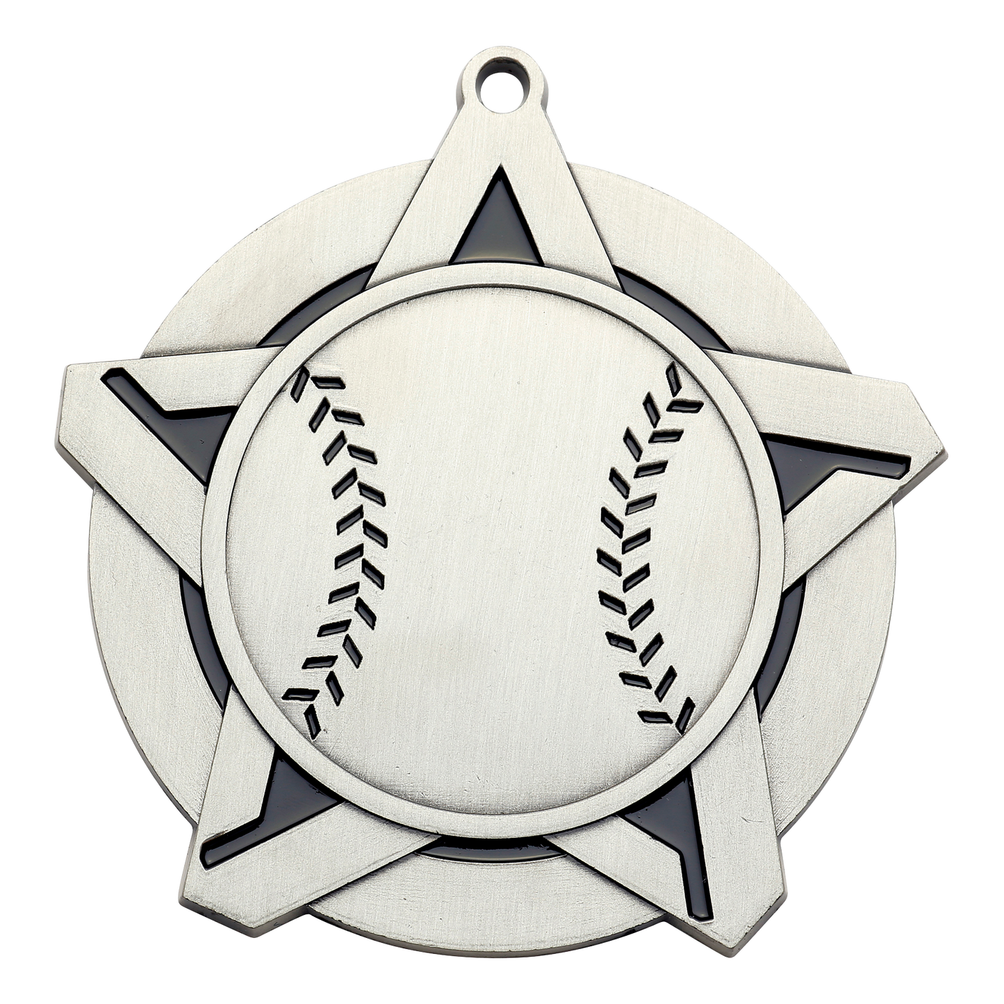Super Star Baseball Medal 2.25" / Silver