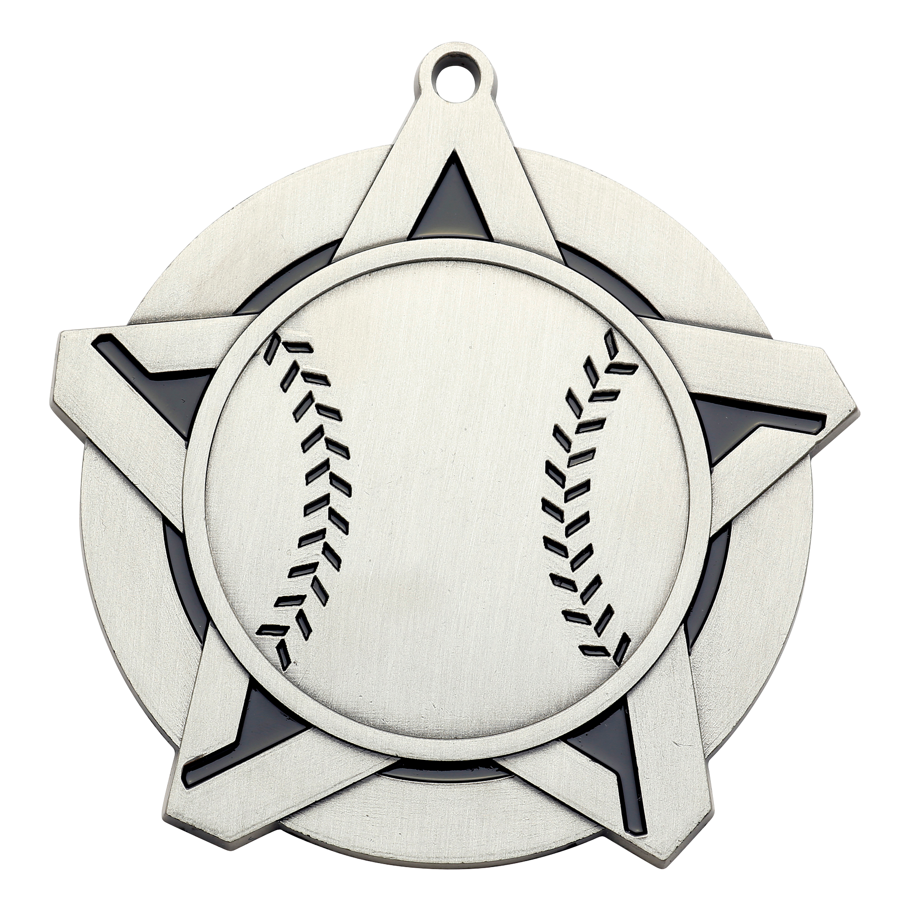 Super Star Baseball Medal 2.25" / Silver