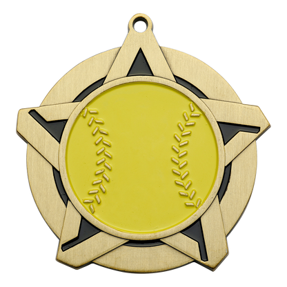 Super Star Softball Medal 2.25" / Gold