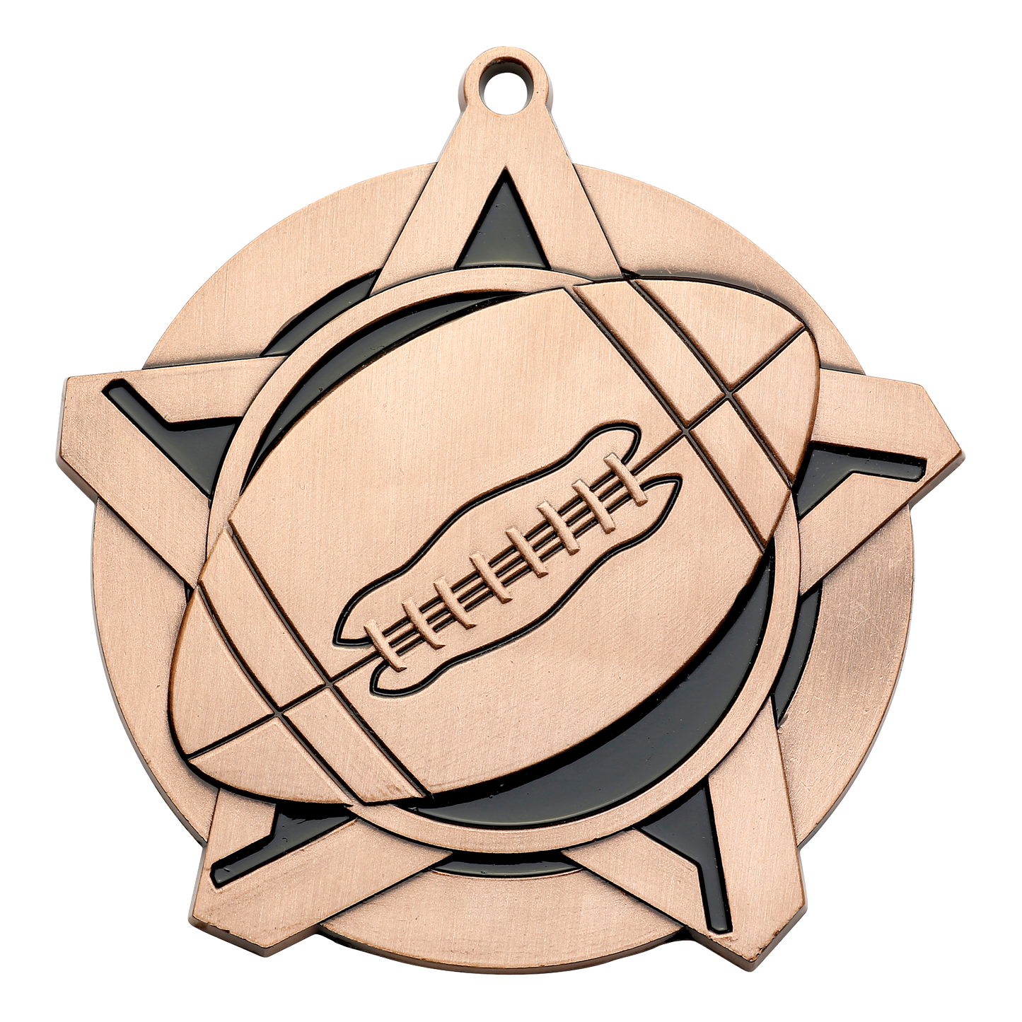 Super Star Football Medal 2.25" / Bronze (Copper Tone)