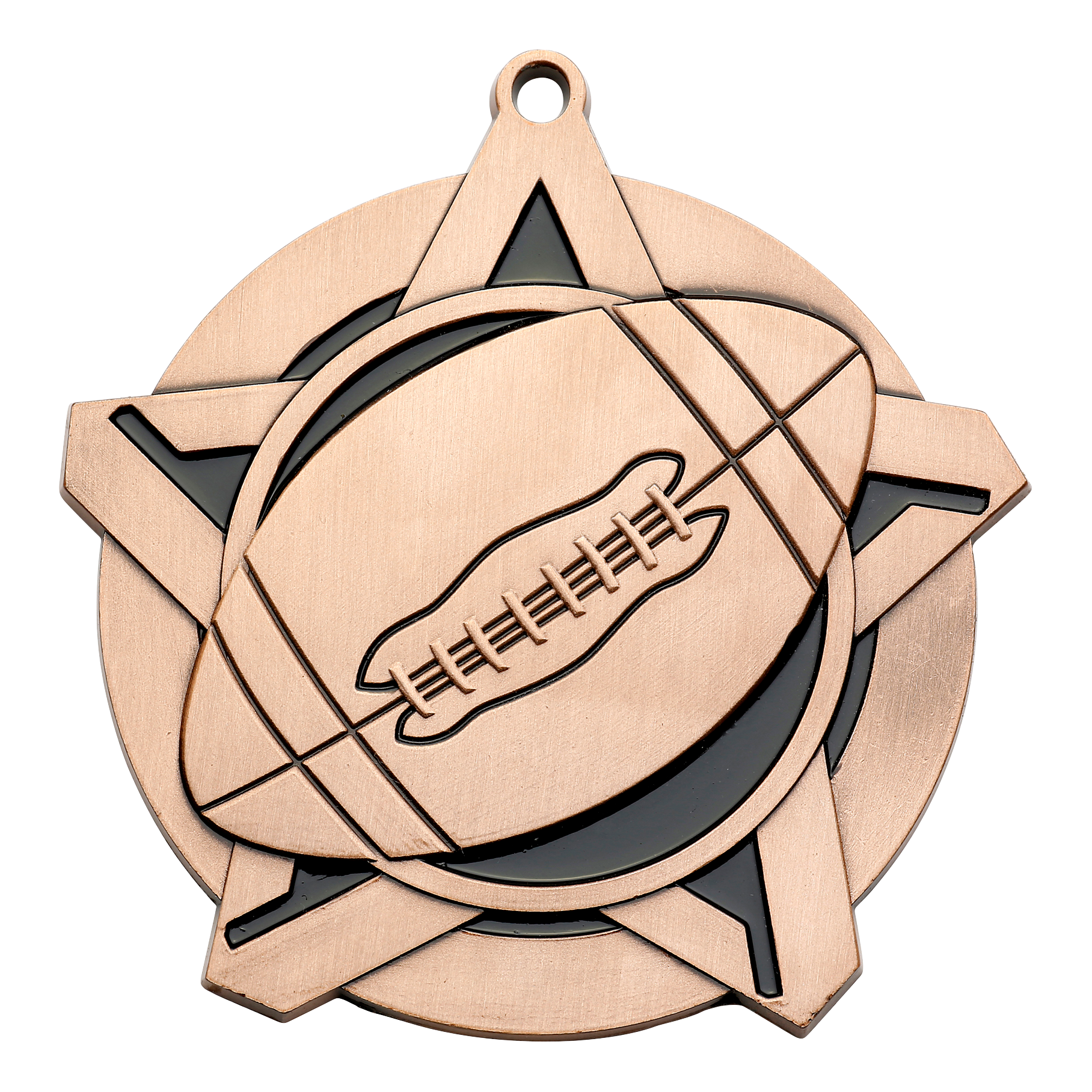 Super Star Football Medal 2.25" / Bronze (Copper Tone)