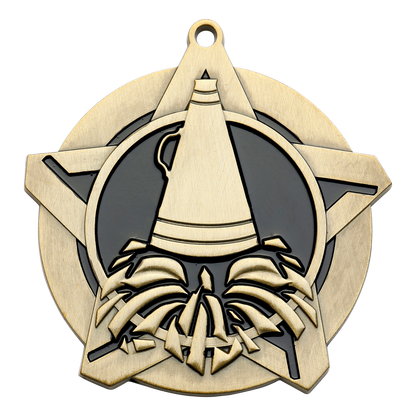 Super Star Cheer Medal 2.25" / Gold