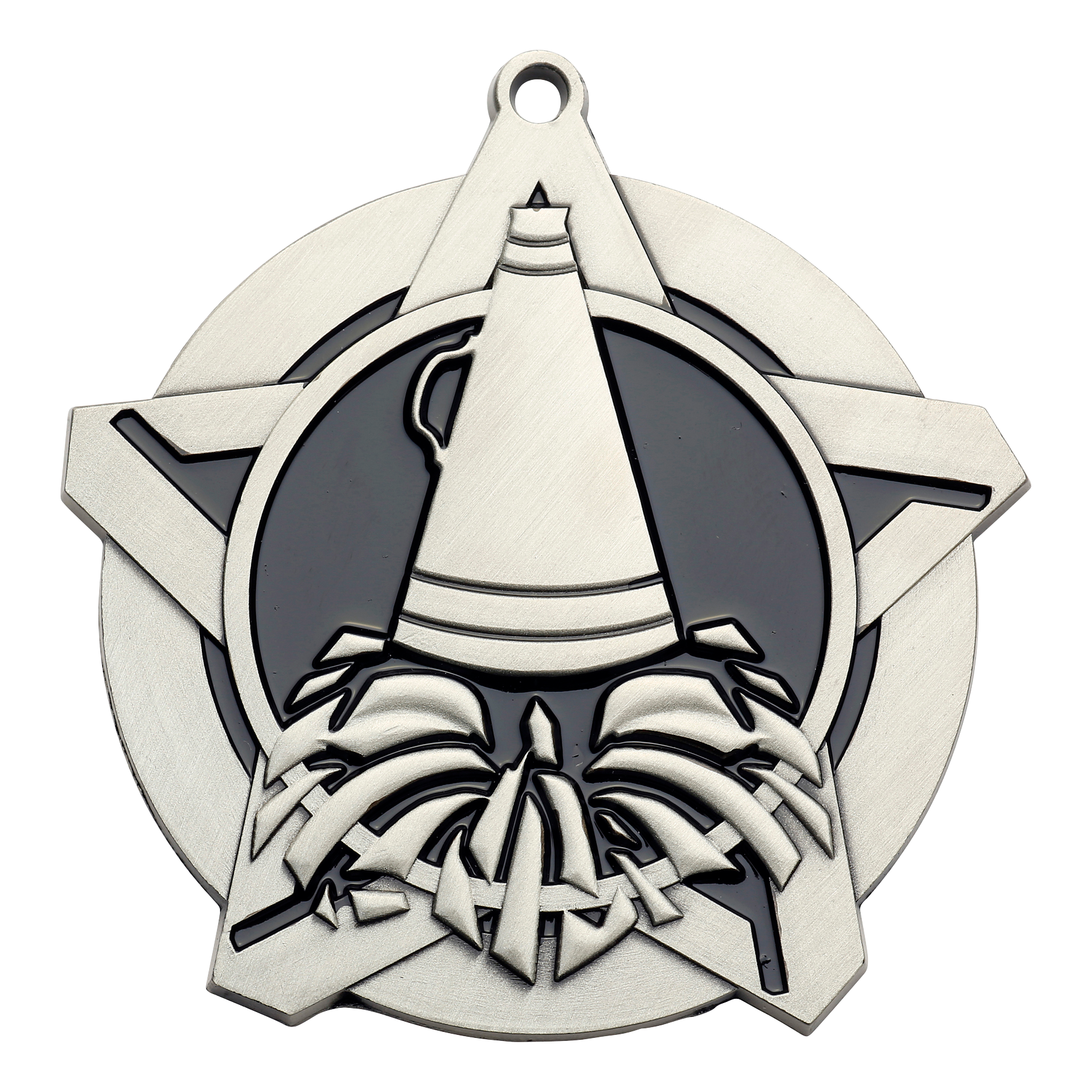 Super Star Cheer Medal 2.25" / Silver