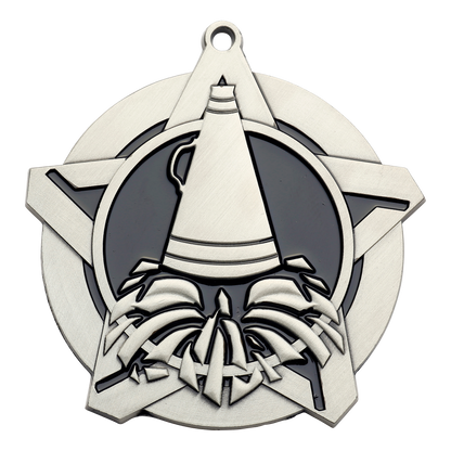 Super Star Cheer Medal 2.25" / Silver